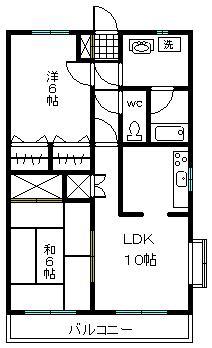 巴町コロンバスタワー(2LDK/2階)の間取り写真