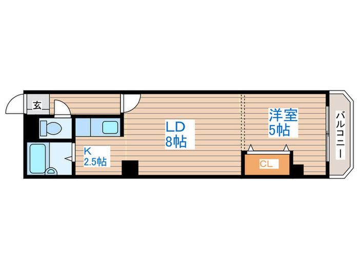 ミラバ札幌中央(1LDK/8階)の間取り写真