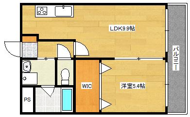 メゾン千田(1LDK/3階)の間取り写真