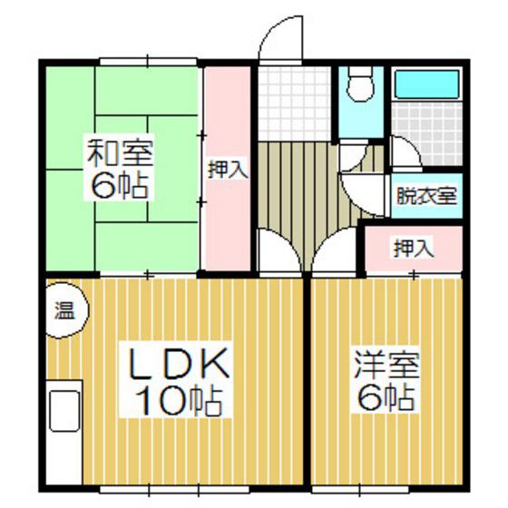 第3グレース加地(2LDK/1階)の間取り写真