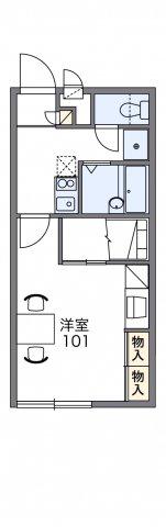 シエロアズール(1K/1階)の間取り写真