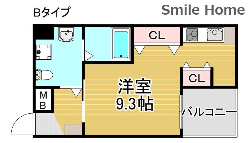 エムズコート玉出(1K/6階)の間取り写真