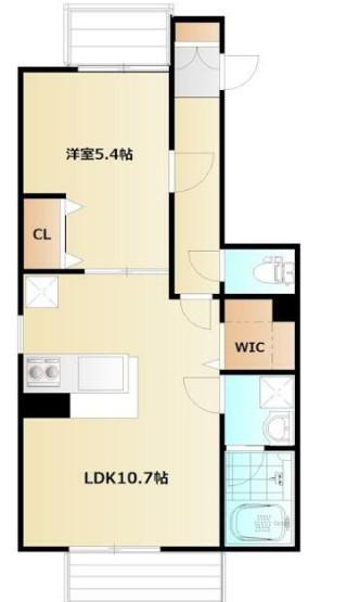YMM FELICE(1LDK/2階)の間取り写真