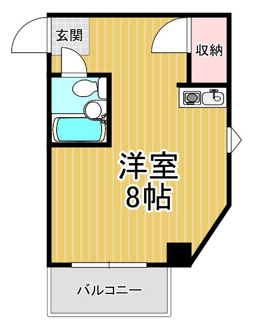 クエステート西宮(ワンルーム/2階)の間取り写真