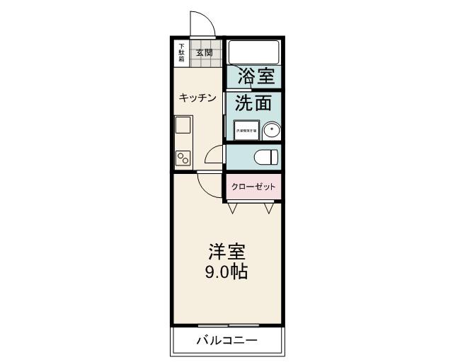VIOLA KUSANAGI(1K/1階)の間取り写真