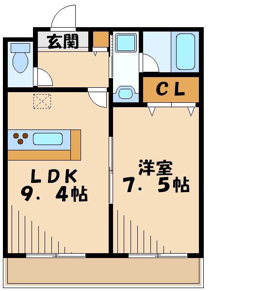 グランド-ル青葉(1LDK/2階)の間取り写真