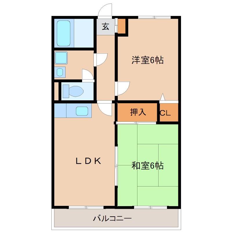 梅の木ハイツ(2LDK/2階)の間取り写真