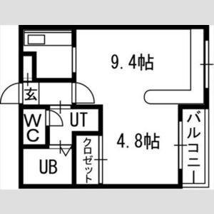 ホークメゾン札幌2号館(1LDK/3階)の間取り写真