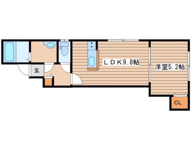 シンセリティ八軒(1LDK/2階)の間取り写真