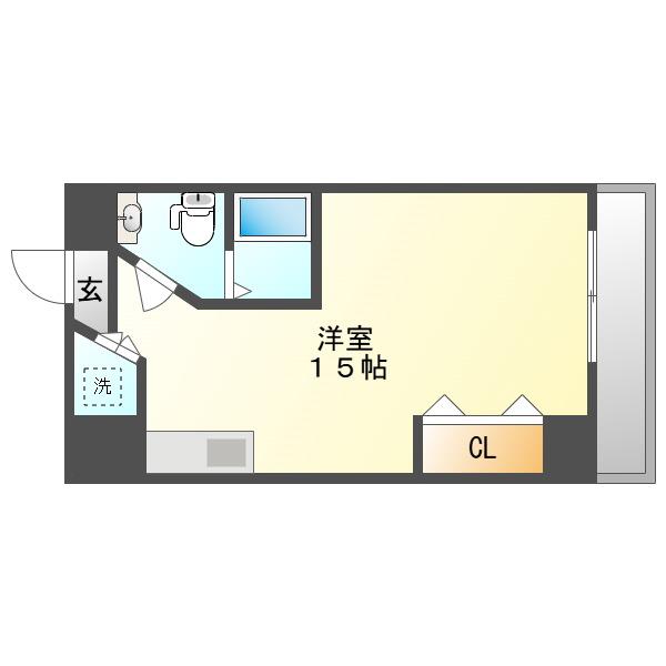 マンションニューヨーク医大東(ワンルーム/5階)の間取り写真