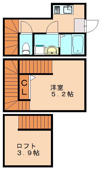 コーポバンラック吉塚(ワンルーム/1階)の間取り写真
