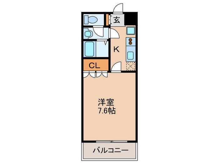 エルピス1(1K/2階)の間取り写真