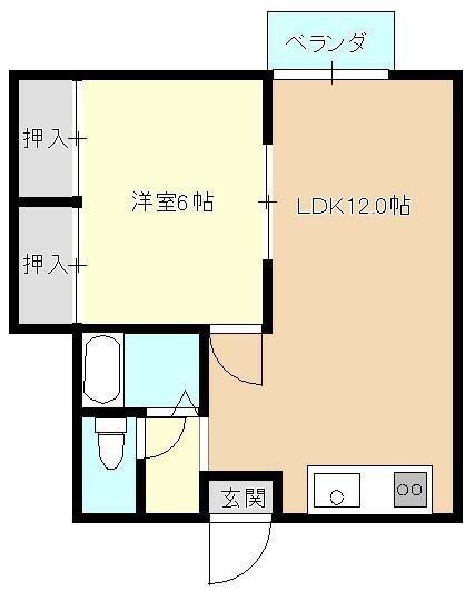 ERハイツ野比(1LDK/1階)の間取り写真