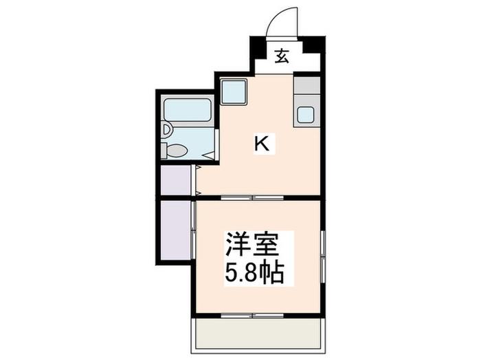 プラーズ市ヶ尾(1K/2階)の間取り写真