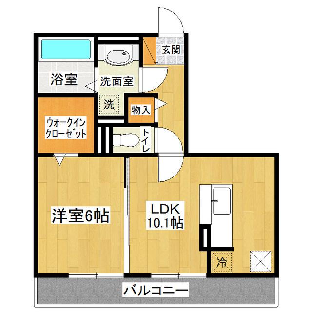 フォレスタI(1LDK/1階)の間取り写真