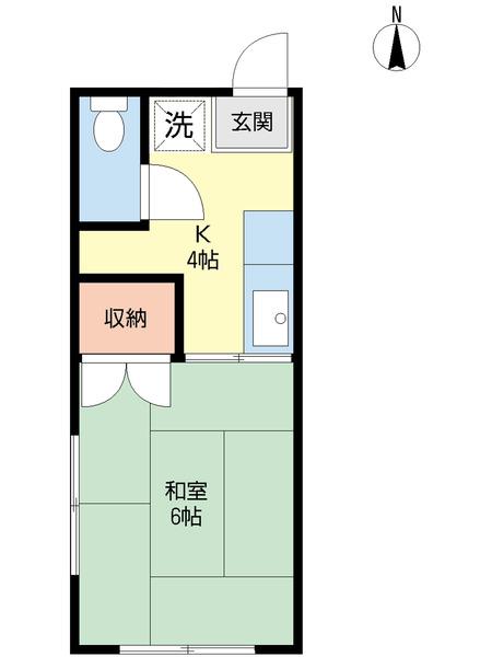 メゾン岡崎(1K/2階)の間取り写真