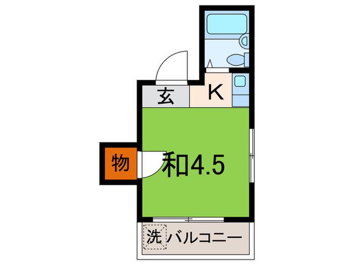 第二末廣ビル(ワンルーム/3階)の間取り写真