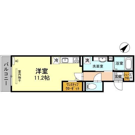 モメントブリーシュフル(ワンルーム/3階)の間取り写真
