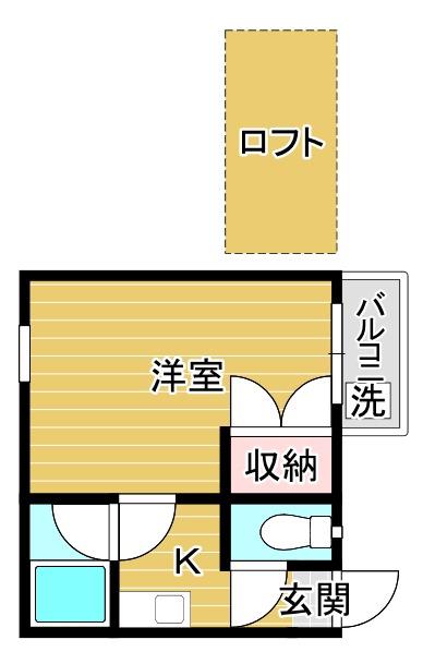 パウリスター(1K/1階)の間取り写真