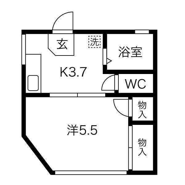 さくらハイツ青山(1K/1階)の間取り写真