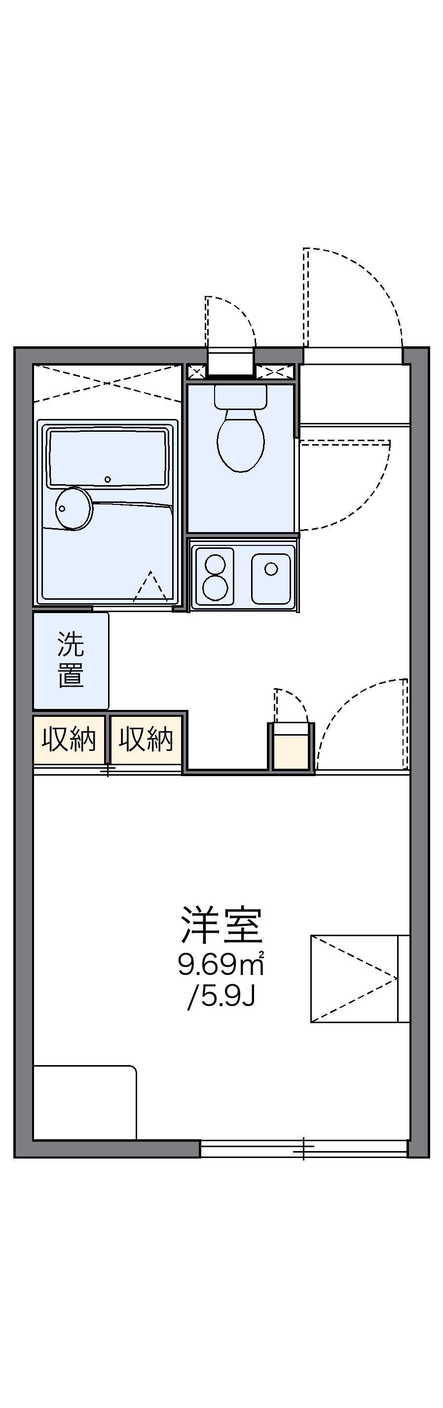 レオパレス北条口(1K/2階)の間取り写真