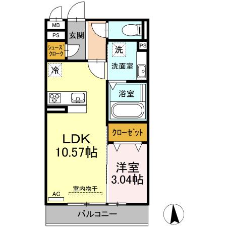 グランゲート(1LDK/2階)の間取り写真