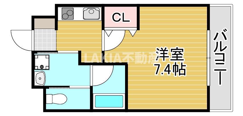 AILE京橋(1K/1階)の間取り写真