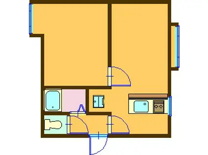 MMハイムII(1DK/2階)の間取り写真