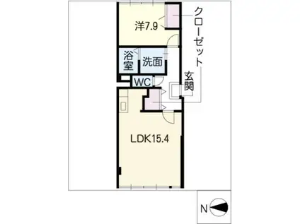 ABCビル(1LDK/4階)の間取り写真