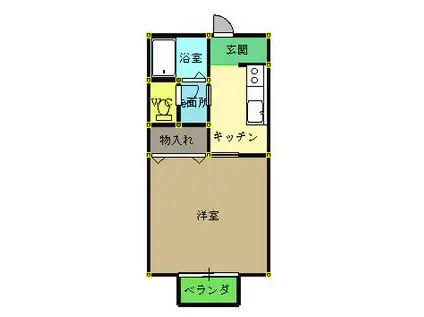 キャッスルコート(1K/2階)の間取り写真