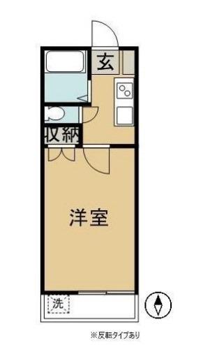 キャフェフロール(1K/1階)の間取り写真