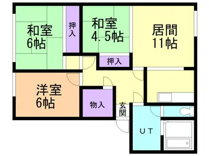 大内第2ビル(3LDK/3階)の間取り写真