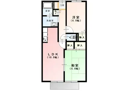 第2グリーンコーポ守山(2LDK/2階)の間取り写真