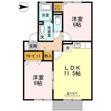 セジュール・ノヴァ(2LDK/1階)の間取り写真