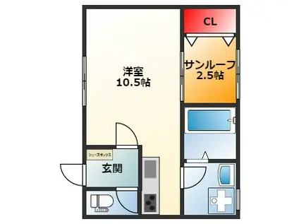 藤原マンション(ワンルーム/3階)の間取り写真
