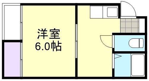 フェニックス倉敷(1K/2階)の間取り写真