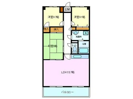 メゾンつつじヶ丘(3LDK/2階)の間取り写真