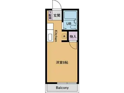 ヒルハイム(ワンルーム/1階)の間取り写真