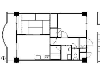 寺由ビル(2DK/2階)の間取り写真
