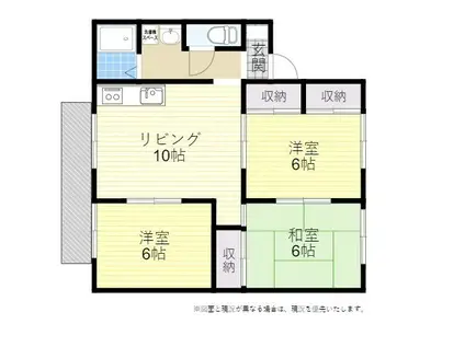 リバーサイド北浦(3LDK/1階)の間取り写真