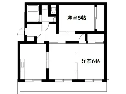 大淀ハイツ(3DK/4階)の間取り写真