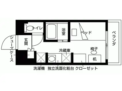 ルミナス八幡山(ワンルーム/4階)の間取り写真