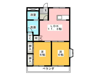 メゾンファン(2LDK/1階)の間取り写真