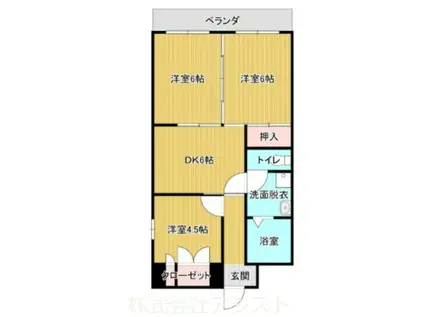 ロゼ赤坂(3DK/4階)の間取り写真