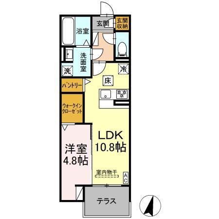 DIOSPERSIMMON長泉 I棟(1LDK/1階)の間取り写真