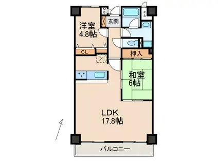チサンマンション三木町(2LDK/7階)の間取り写真