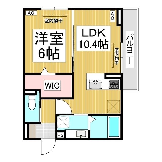 トリシア東口(1LDK/3階)の間取り写真