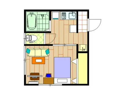 ファーニッシュド・ステイ下諏訪温泉(1K/2階)の間取り写真