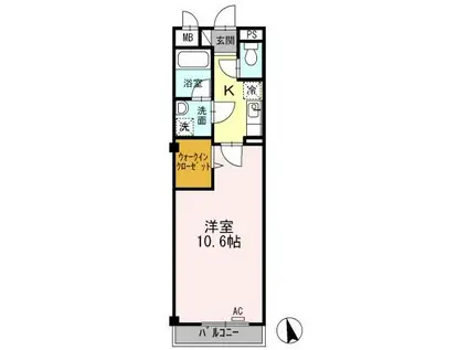 プチコート(1K/3階)の間取り写真