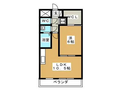 サクラHILLS(1LDK/1階)の間取り写真